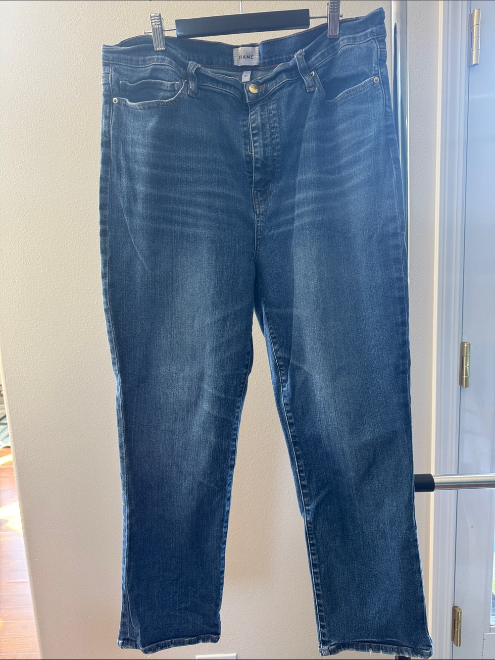 FRAME Dark Wash Straight Leg Jeans - Blue